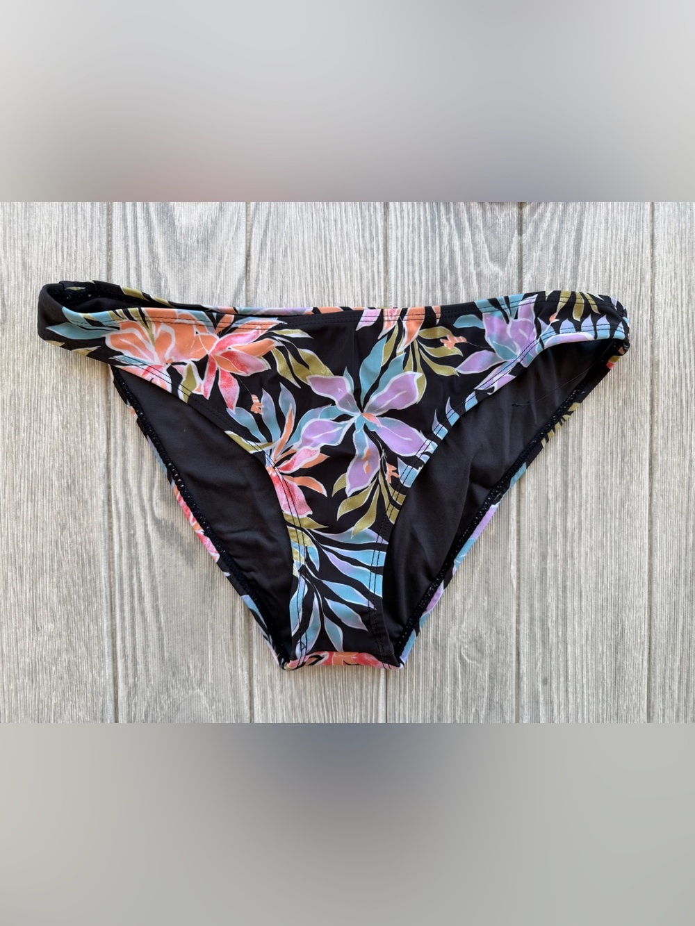 Billabong Black Floral Bikini with Pastel Accents - Picture 3 of 14